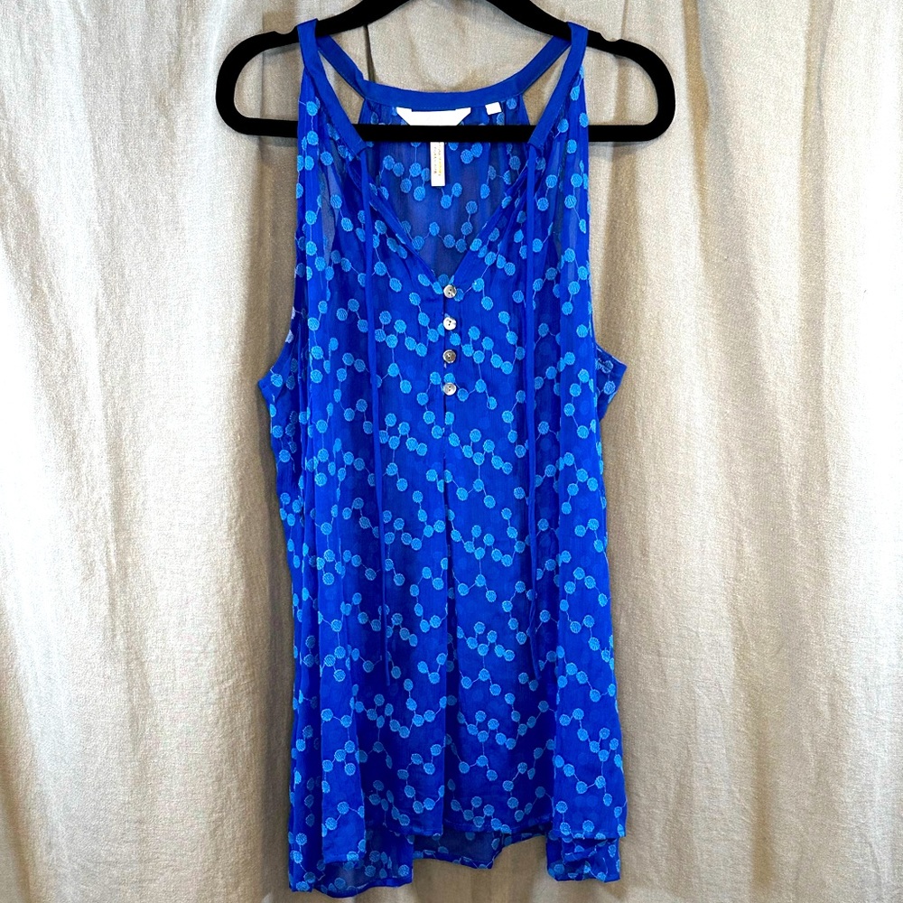 Zoa New York Blue Silk Tank sz Small